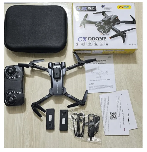 Picture of Drone CX Drone SKY -06 Ful Hd Dual camera Drone V.2 2023 With Bag, WiFi FPV Drone with 4K HD Front Camera and 480P Bottom Camera, Foldable RC Qudcopter with Headless Mode, Altitude Hold, Storage Bag, drone camera, camera drone, mini drone camera, drone ca