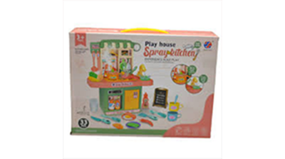Picture of Kids simulation kitchen 33PCS plastic cooking table pretend play set home modern kitchen toy set
