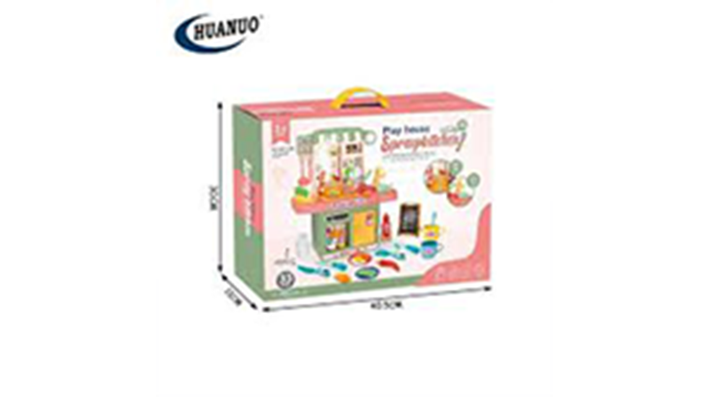 Picture of Kids simulation kitchen 33PCS plastic cooking table pretend play set home modern kitchen toy set