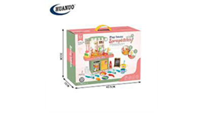 Picture of Kids simulation kitchen 33PCS plastic cooking table pretend play set home modern kitchen toy set