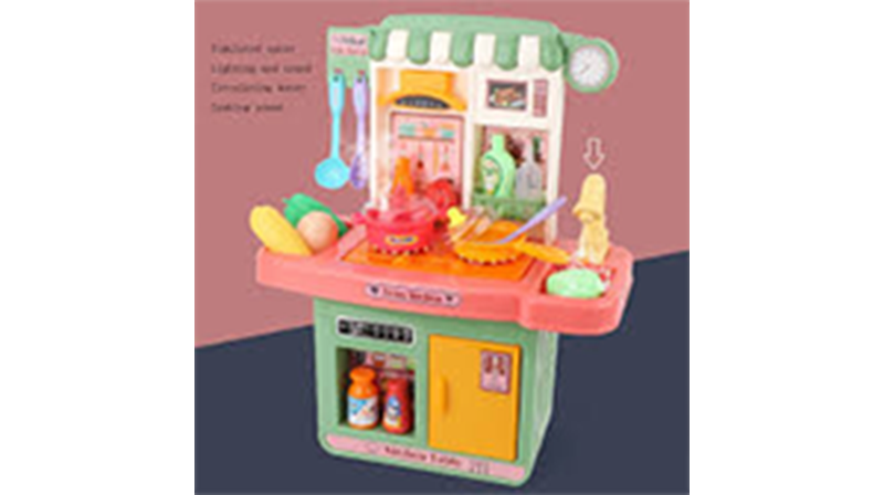Picture of Kids simulation kitchen 33PCS plastic cooking table pretend play set home modern kitchen toy set