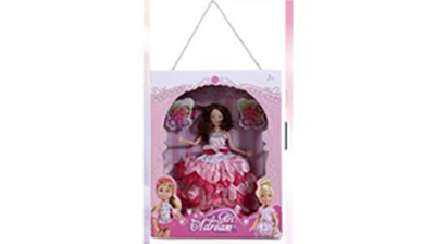Picture of Barbie Doll Set Origin China Perfect Gift for Baby 14'' Family Color- Pink PURPLE Mixed