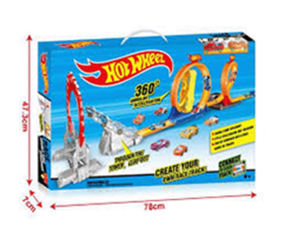 Picture of Hot Wheel Double Ring Speedway Race Alloy track set with 2pcs alloy cars with dead loops-3313