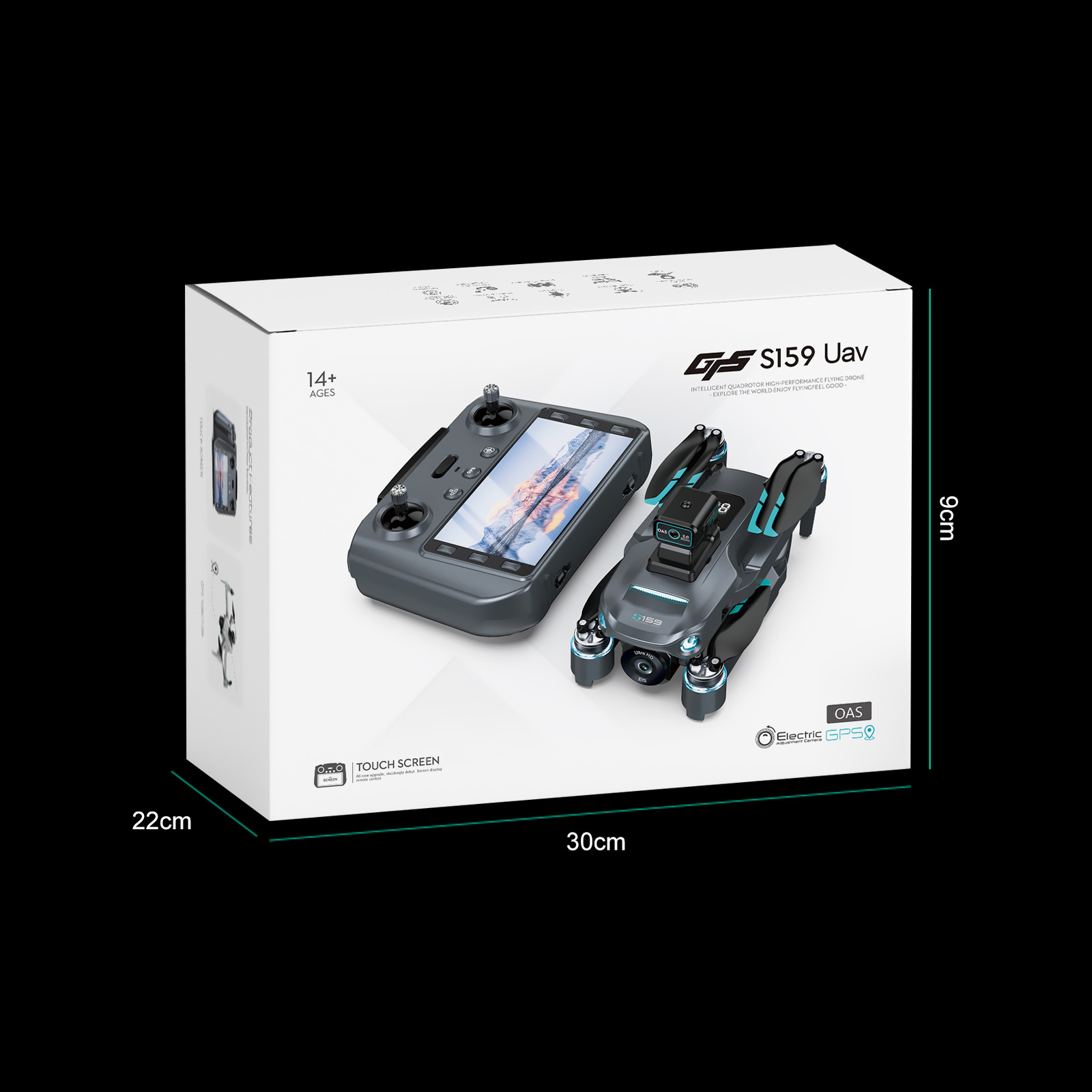 Picture of S159 Drone G.P.S 5G Screen Remote Control 4K Dual Camera 360° Obstacle Avoidance with Built-in 5 inch Remote Display