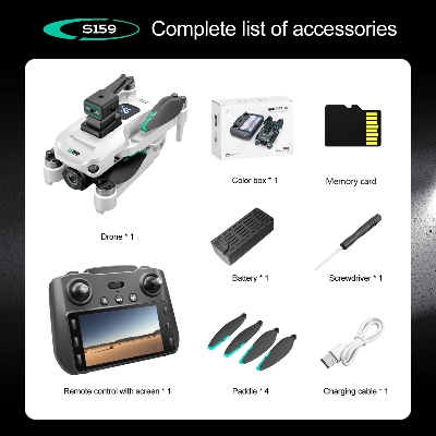 Picture of S159 Drone G.P.S 5G Screen Remote Control 4K Dual Camera 360° Obstacle Avoidance with Built-in 5 inch Remote Display