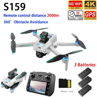 Picture of S159 Drone G.P.S 5G Screen Remote Control 4K Dual Camera 360° Obstacle Avoidance with Built-in 5 inch Remote Display
