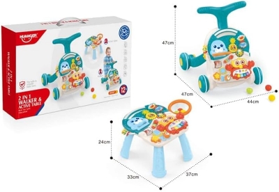 Picture of 2 in 1 baby walker and learning table with light,music