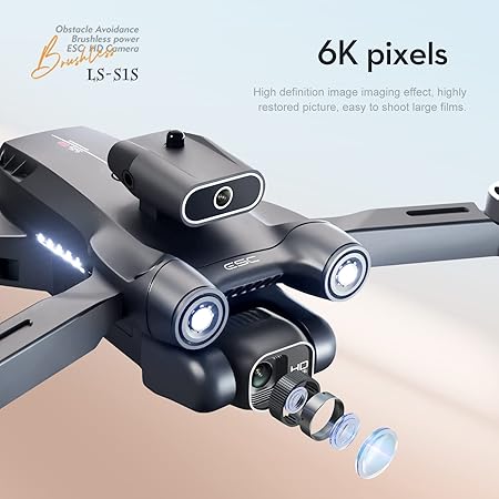 Picture of S1S Drone 2.4G WIFI FPV With 4k HD Camera 18mins Flight Time Brushless Foldable RC Drone Quadcopter RTF