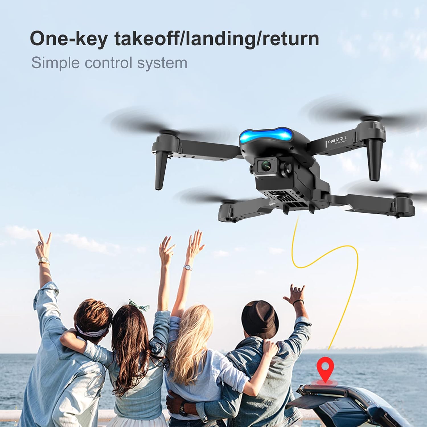 Picture of Drone E99 K3 Pro RC Drone with 4K Dual Camera, Mini Drone for Kids and Adults, RC Quadcopter with 3D Flips, Obstacle Avoidance, Trajectory Flight, Headless..