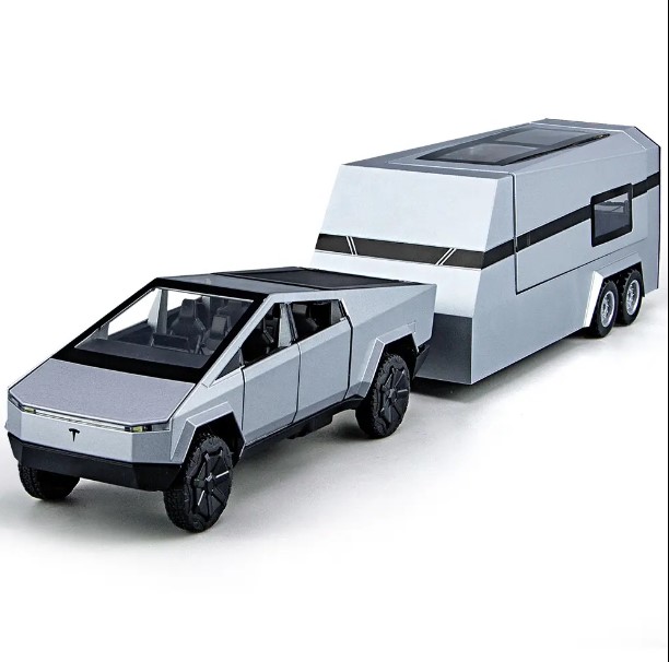 Picture of Diecast Toys 1:24 Scale Tesla Pickup Trailer Car Mode Simulation Alloy Car Model Gifts