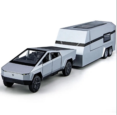 Picture of Diecast Toys 1:24 Scale Tesla Pickup Trailer Car Mode Simulation Alloy Car Model Gifts