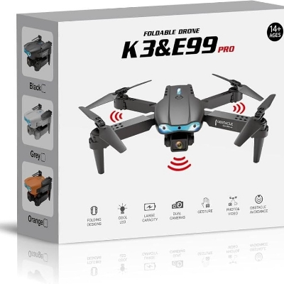 Picture of Drone E99 K3 Pro RC Drone with 4K Dual Camera, Mini Drone for Kids and Adults, RC Quadcopter with 3D Flips, Obstacle Avoidance, Trajectory Flight,