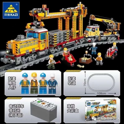 Picture of Original KAZI Electric Rail City Train With Sound And Light Power High-tech Building Block Model  ky98253 Children's Educational Toy Gift 1270
