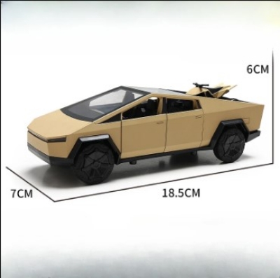 Picture of 1:24 Scale Tesla Cyberpunk Pickup Truck Alloy Model Toys Simulation Vehicle Sound And Light Pull Back Collection Boys Decoration