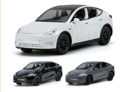 Picture of 1/32 Tesla Model Y SUV Toy Car Model Diecast Alloy Metal Miniature Sound & Light Pull Back 1:32 Collection Gift For Boy Children