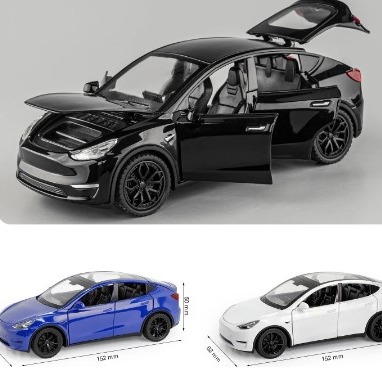 Picture of 1/32 Tesla Model Y SUV Toy Car Model Diecast Alloy Metal Miniature Sound & Light Pull Back 1:32 Collection Gift For Boy Children