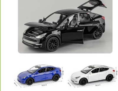 Picture of 1/32 Tesla Model Y SUV Toy Car Model Diecast Alloy Metal Miniature Sound & Light Pull Back 1:32 Collection Gift For Boy Children