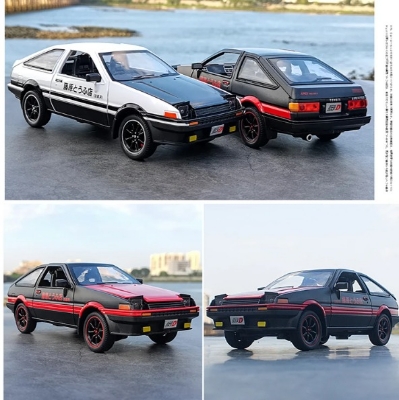 Picture of Collectable Edition 1/24 Scale Car Model Diecast Initial D AE86 Pull Back 4 Opening Doors Alloy Simulated Toy Metal Cars