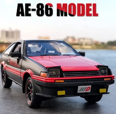 Picture of Collectable Edition 1/24 Scale Car Model Diecast Initial D AE86 Pull Back 4 Opening Doors Alloy Simulated Toy Metal Cars