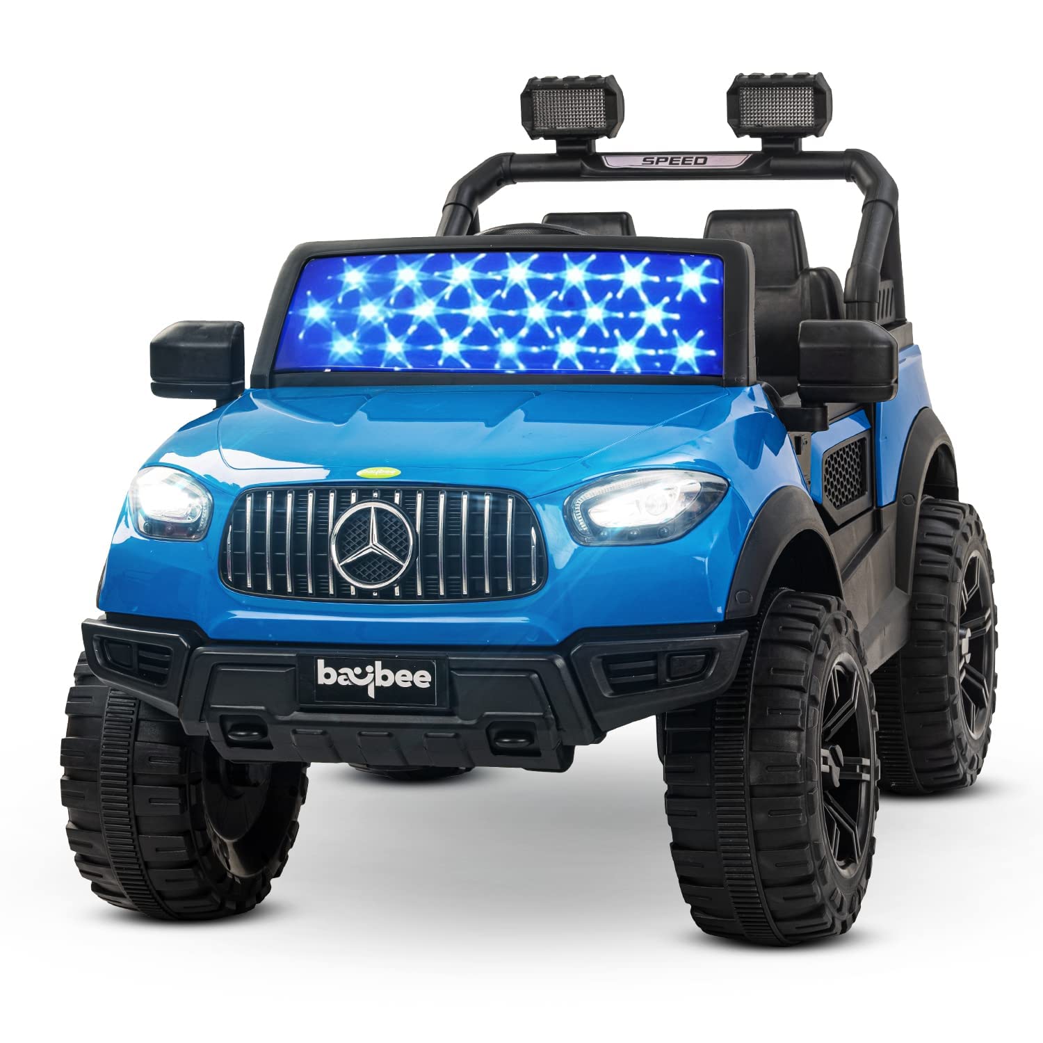 Picture of GoodLuck Baybee Kids Battery Operated Car Jeep Rechargeable Car for Kids Electric car for Baby Ride On Toy Car with R/C for Boys & Girls Kids 3 to 8 Years-Benzee Blue