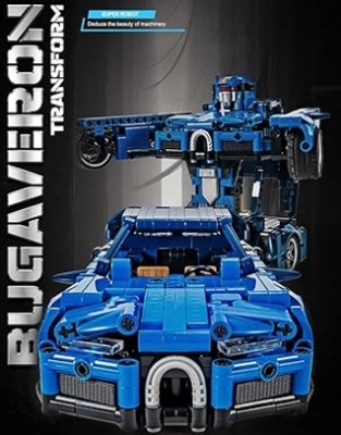 Picture of SEMKY Car Series Bugaveron Super Sports Car（Transformable Robot） Building Blocks Set,(717Pieces) Sports Car Model Gifts Toy for Kid and Adult