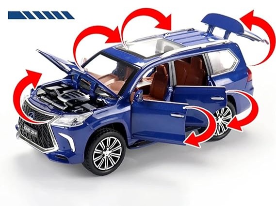 Picture of Haomabu Lexus LX570 1/32 Off-Road SUV Car Model , Alloy Pull Back diecast Metal Toy with Sound Light 6 Open Doors for Kids Boy Girl Gift