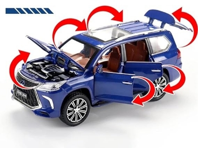 Picture of Haomabu Lexus LX570 1/32 Off-Road SUV Car Model , Alloy Pull Back diecast Metal Toy with Sound Light 6 Open Doors for Kids Boy Girl Gift