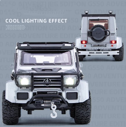 Picture of OANMYJJO Toy Cars Benz G550 Adventure Edition 1/24 Metal DieCast Car Model，with Sound and Light、Pull Back，Suitable for Children Aged 3 and Above as Gifts
