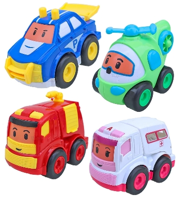 Picture of Unbreakable Friction Powered Cartoon Car Toy Set - 4 Pieces