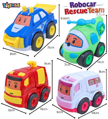 Picture of Unbreakable Friction Powered Cartoon Car Toy Set - 4 Pieces