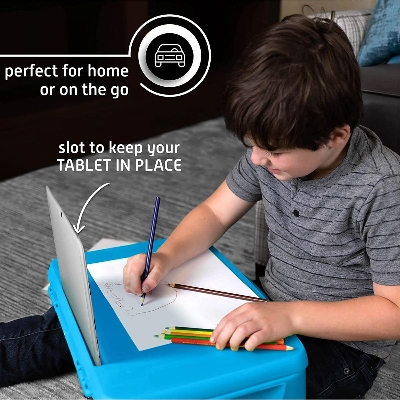 Picture of Folding Lap Desk, Laptop Desk, Breakfast Table, Bed Table, Serving Tray - The lapdesk Contains Extra Storage Space and dividers & Folds Very Easy, Great for Kids, Adults, Boys, Girls,