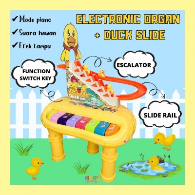 Picture of Early Education Duck Cute 2 in1 Multifunction piano and Duck Slide Toy