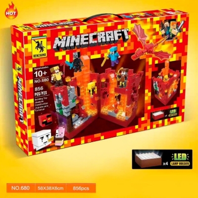 Picture of 856 Pcs Minecraft Battle in Red Fortress  Toy for Kids Mistry Castle (680)