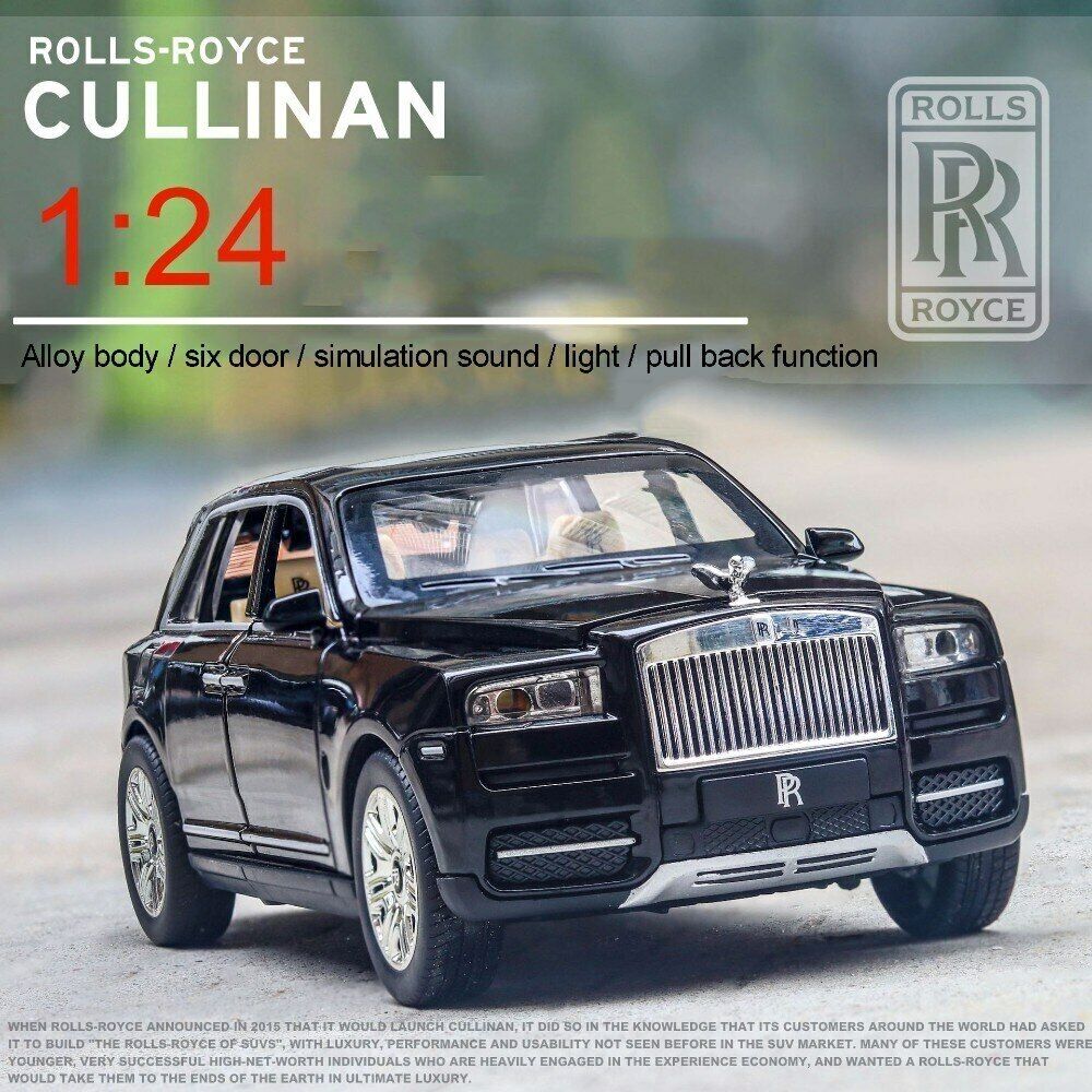 Picture of 1:24 Rolls Royce Cullinan Diecast Metal Car Luxury SUV Alloy Model Car Simulation Sound Light Toy For Kids Gift