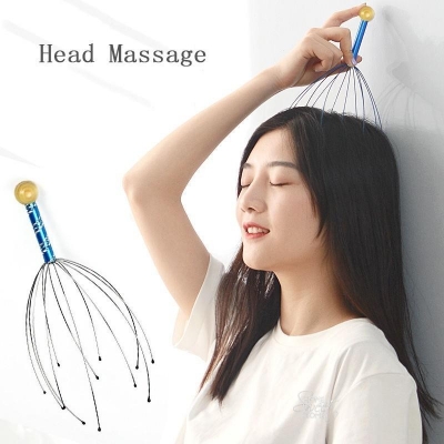 Picture of Head massager/Stainless Steel Head Massager/[1-Pcs] Stainless Steel Octopus Scalp Hair Stimulator Stress Relief Relax Head Massager - SILVER