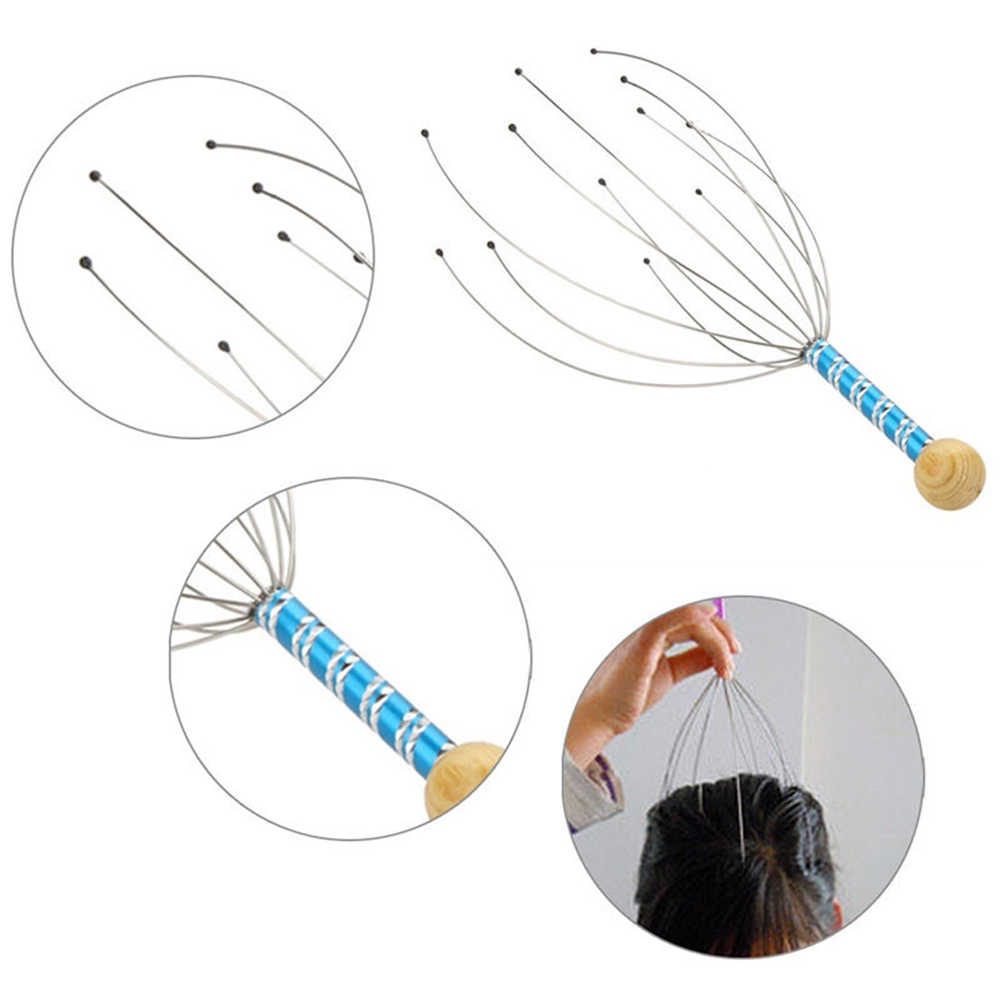 Picture of Head massager/Stainless Steel Head Massager/[1-Pcs] Stainless Steel Octopus Scalp Hair Stimulator Stress Relief Relax Head Massager - SILVER