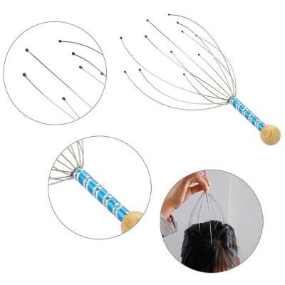 Picture of Head massager/Stainless Steel Head Massager/[1-Pcs] Stainless Steel Octopus Scalp Hair Stimulator Stress Relief Relax Head Massager - SILVER