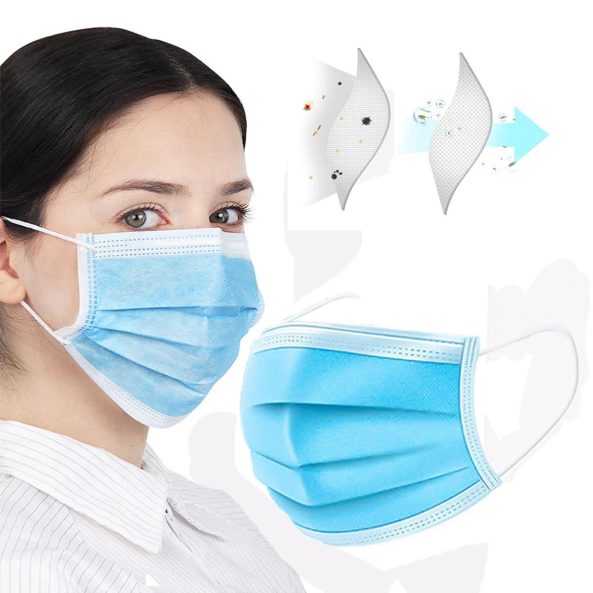 Picture of 3 Ply/Layer Disposable Surgical Face Mask With High Quality Nose-clip - 50 Pcs
