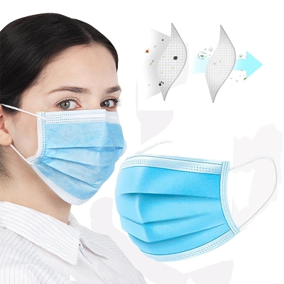Picture of 3 Ply/Layer Disposable Surgical Face Mask With High Quality Nose-clip - 50 Pcs