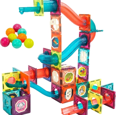 Picture of 45pcs Magnetic tiles rolling ball pipe building blocks