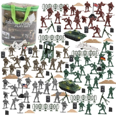 Picture of 250 PCS Army Men Soldier Plastic Toys, Military Action Figures Playset with Tanks, Planes, Soldier Figures and Accessories
