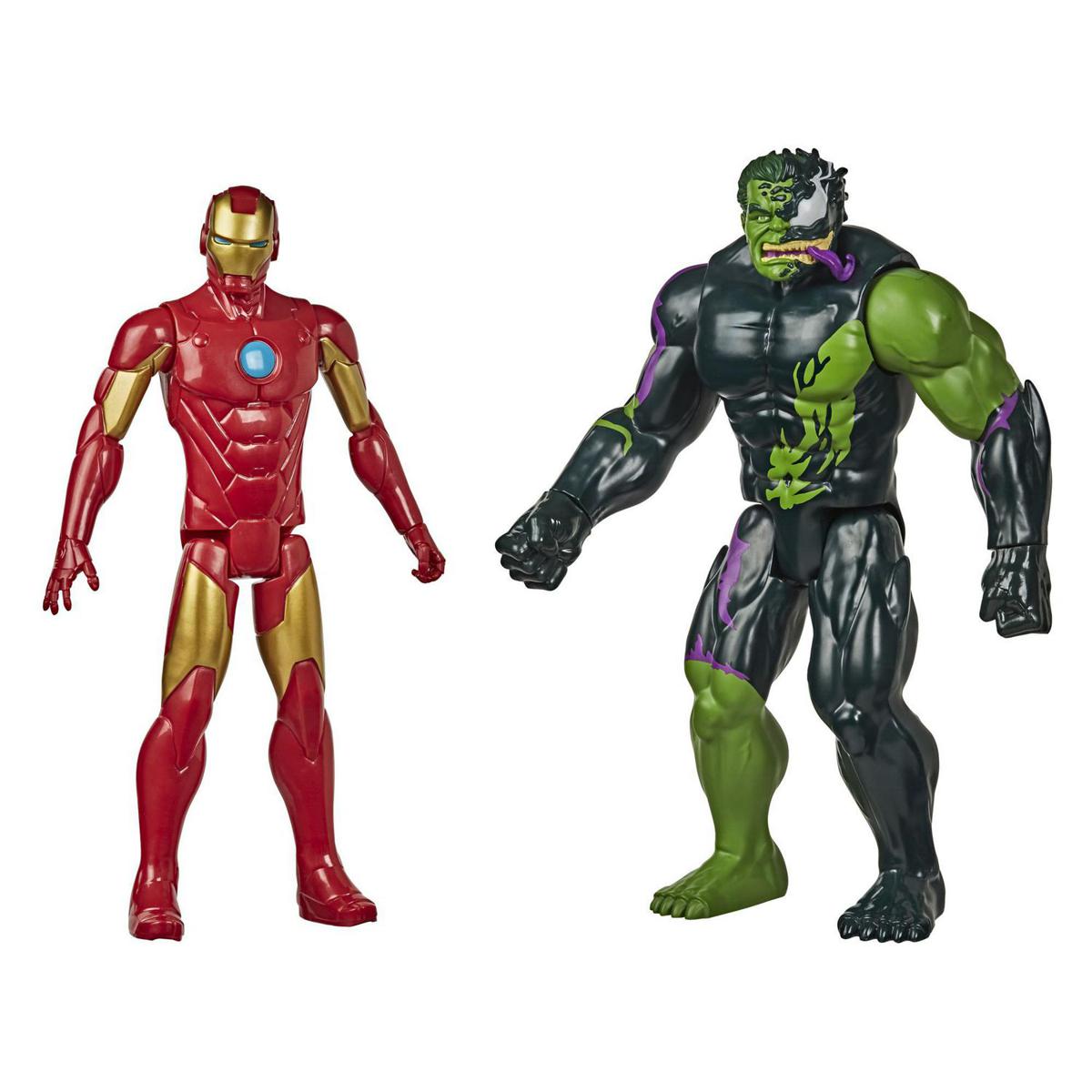 Picture of Iron Man Vs. Venomized Hulk Action Figure,Marvel Titan Hero Spider-Man Maximum Venom Series 2-Pack - Iron Man vs Venomized Hulk Series