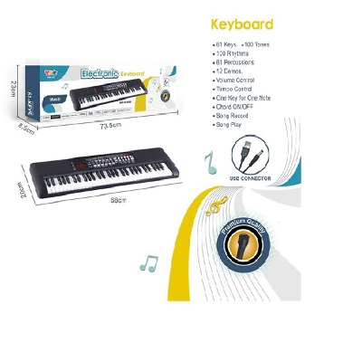 Picture of Newb 61 key multifunctional electronic keyboard with display USB connector microphone