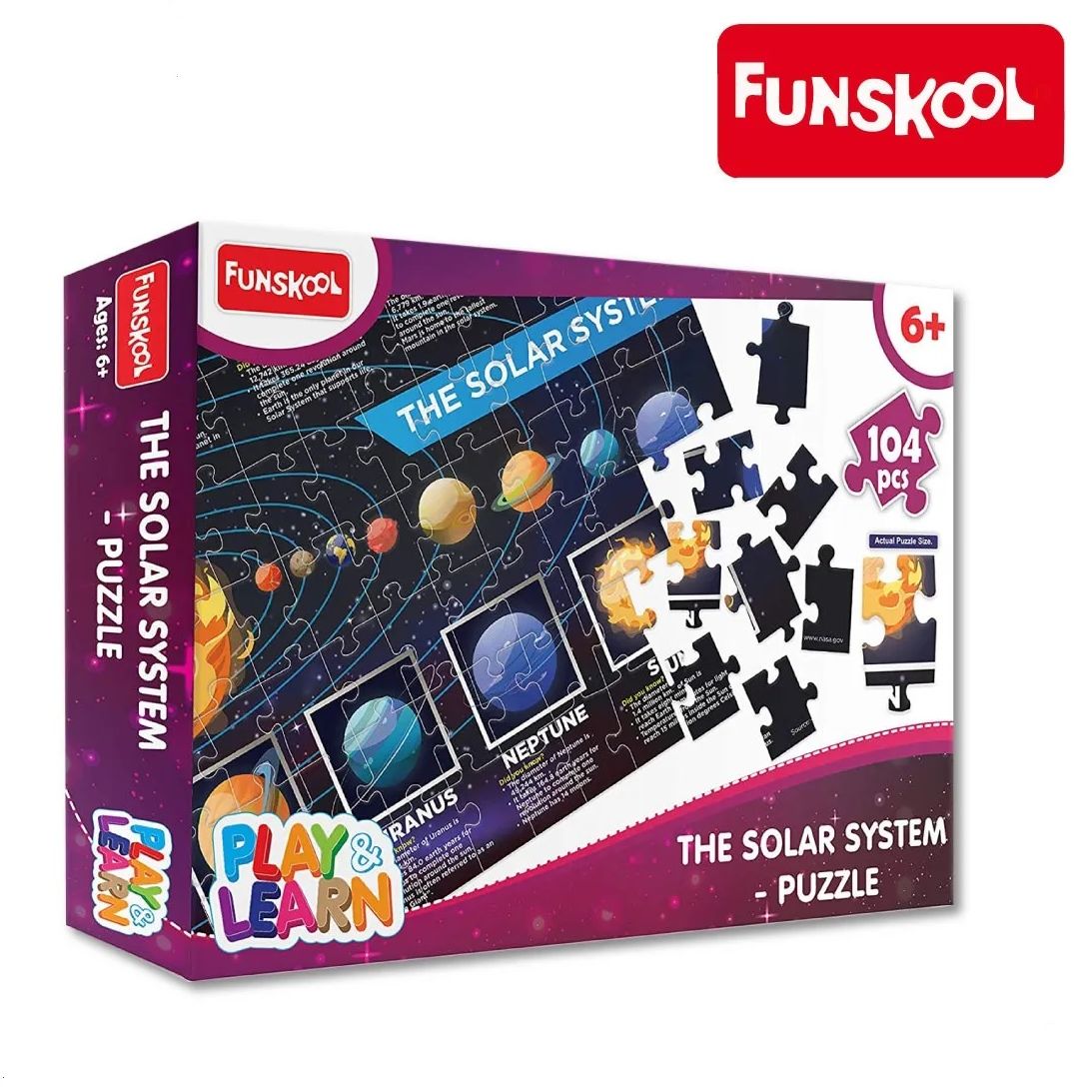 Picture of Funskool 104 Pieces Puzzle Play & Learn-Solar System Educational Toy for 6 Year Old Kids and Above
