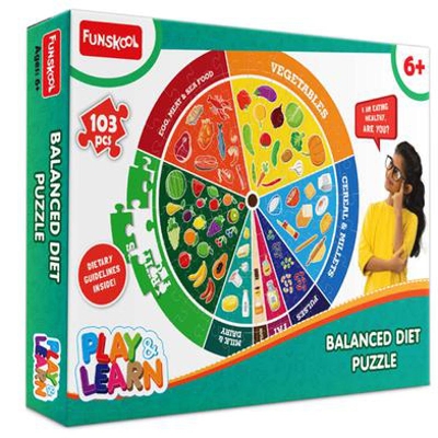 Picture of Funskool 103 Pieces Puzzle Balanced Diet Play & Learn Educational Toy for 6 Year Old Kids and Above
