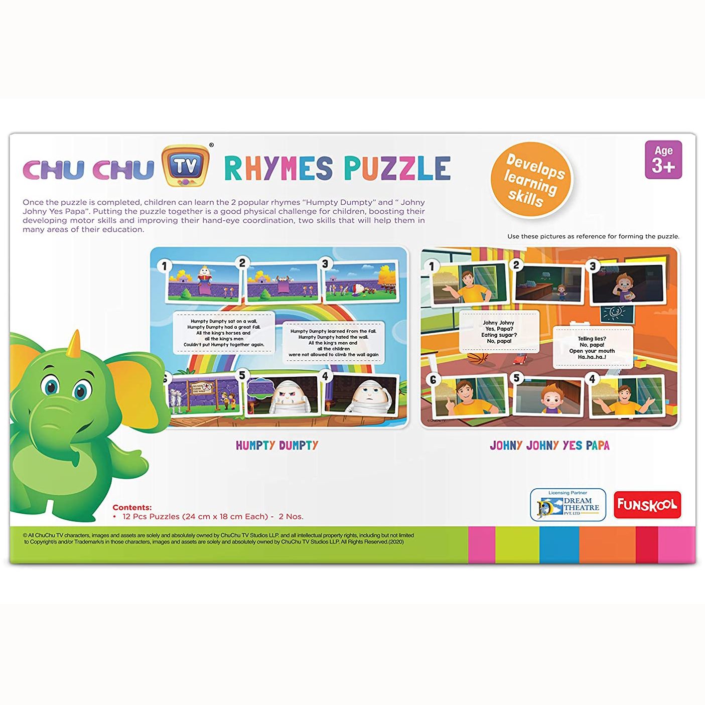 Picture of Funskool-Chuchu Rhymes 2In1 Puzzle Body Part Educational 2x12 Pieces for 3 Year Old Kids and Above Toy