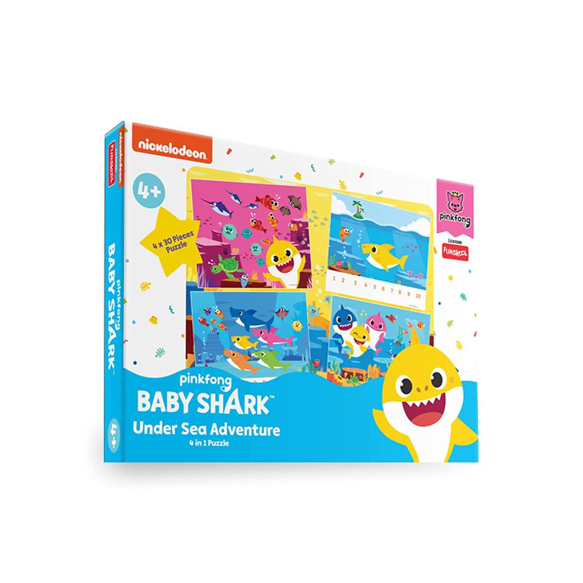 Picture of FUNSKOOL 4in1 Puzzle Nickelodeon Pinkfong Baby Shark My First Puzzle 3 in 1 Kids Under Sea Adventure Game