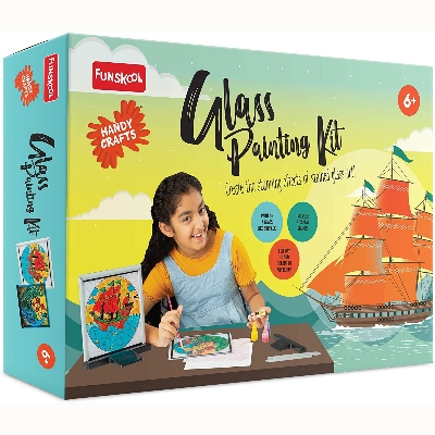 Picture of FUNSKOOL GLASS PAINTING - 2013 Art and Craft Kit Make Your Own Framed 6 Years + (Multicolor, 25.5 X 36 X 6 Cm)for all age