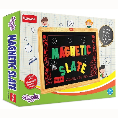 Picture of Giggles - Magnetic Slate Alphabet and Numbers learning board for 3 Years & above Preschool toys