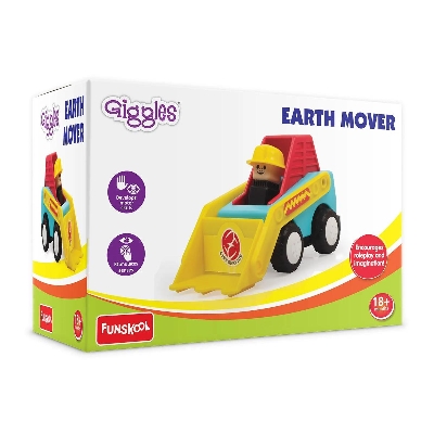 Picture of Funskool Giggles Vehicles Earth Mover Construction Toy Pack of 1 Multicolor Pulling Car For Kids